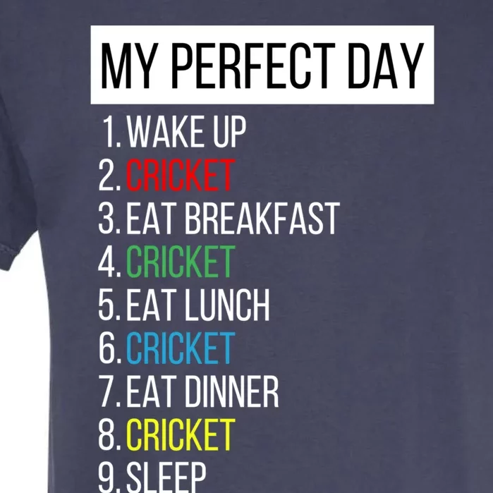 My Perfect Day Cricket Gift Garment-Dyed Heavyweight T-Shirt