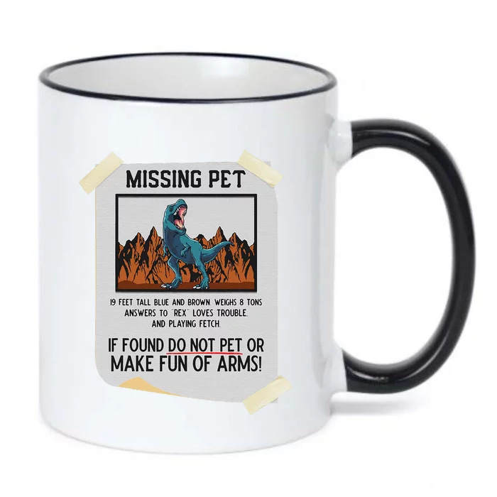 Missing Pet Dinosaur T Rex Lover Funny Halloween Costume Black Color Changing Mug