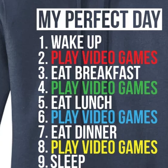 My Perfect Day Black Classic Fit Gamer Crew Neck Short Sleeve Polyester Cotton Women's Pullover Hoodie