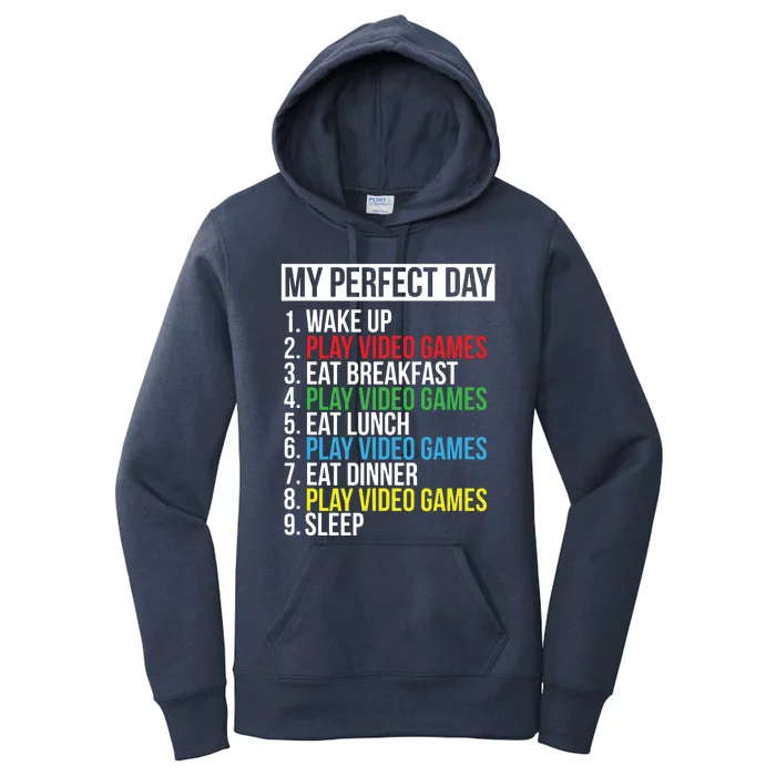 My Perfect Day Black Classic Fit Gamer Crew Neck Short Sleeve Polyester Cotton Women's Pullover Hoodie