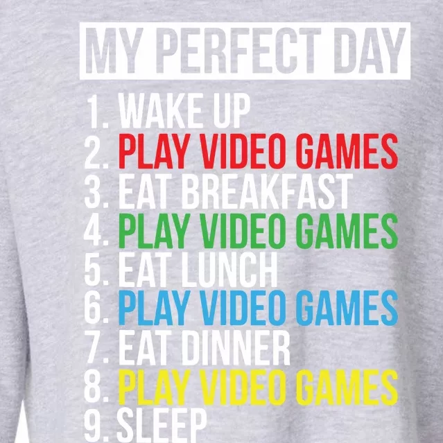 My Perfect Day Black Classic Fit Gamer Crew Neck Short Sleeve Polyester Cotton Cropped Pullover Crew