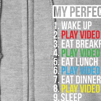 My Perfect Day Black Classic Fit Gamer Crew Neck Short Sleeve Polyester Cotton Full Zip Hoodie