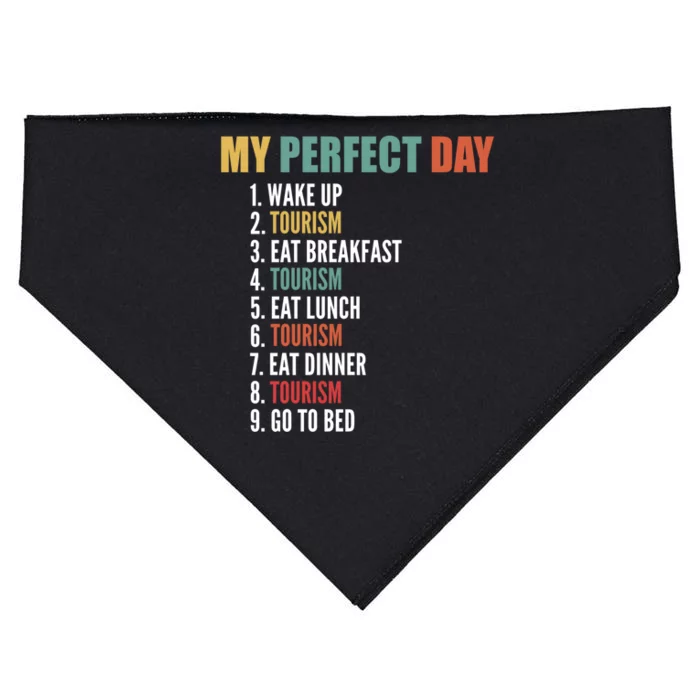 My Perfect Day Funny Tourism Gift USA-Made Doggie Bandana