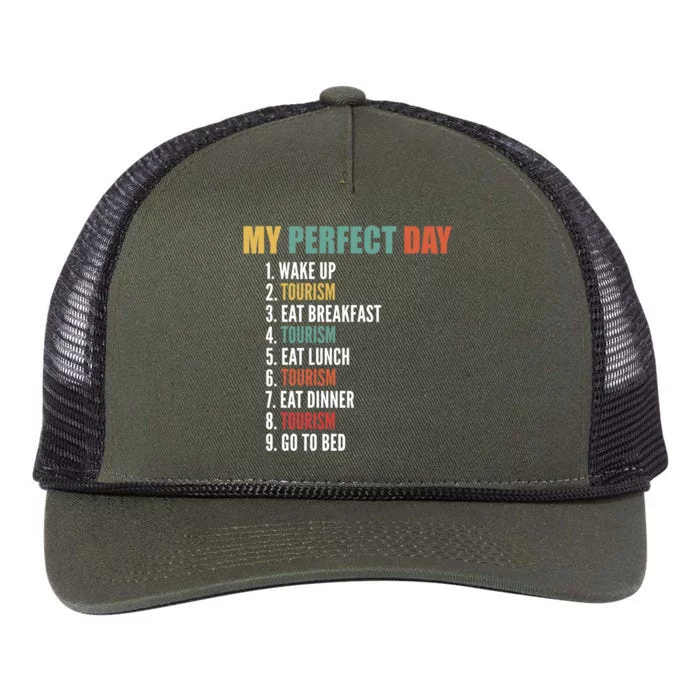 My Perfect Day Funny Tourism Gift Retro Rope Trucker Hat Cap