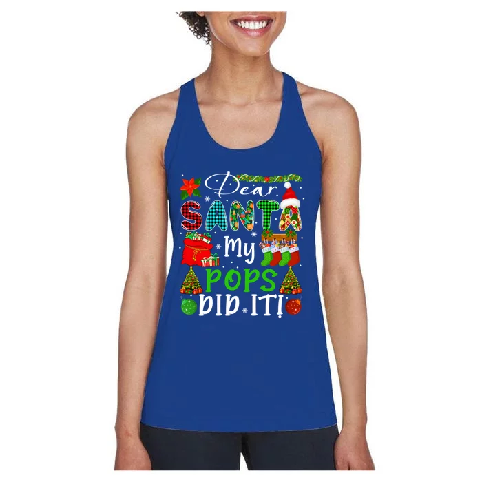 My Pops Did It Xmas Symbols Santa Costume Proud Family Gift Women's Racerback Tank