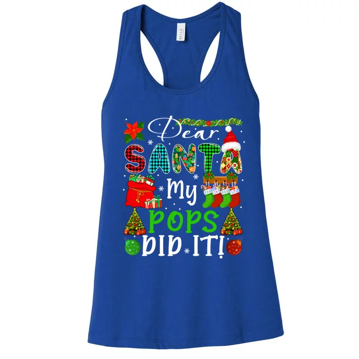 My Pops Did It Xmas Symbols Santa Costume Proud Family Gift Women's Racerback Tank