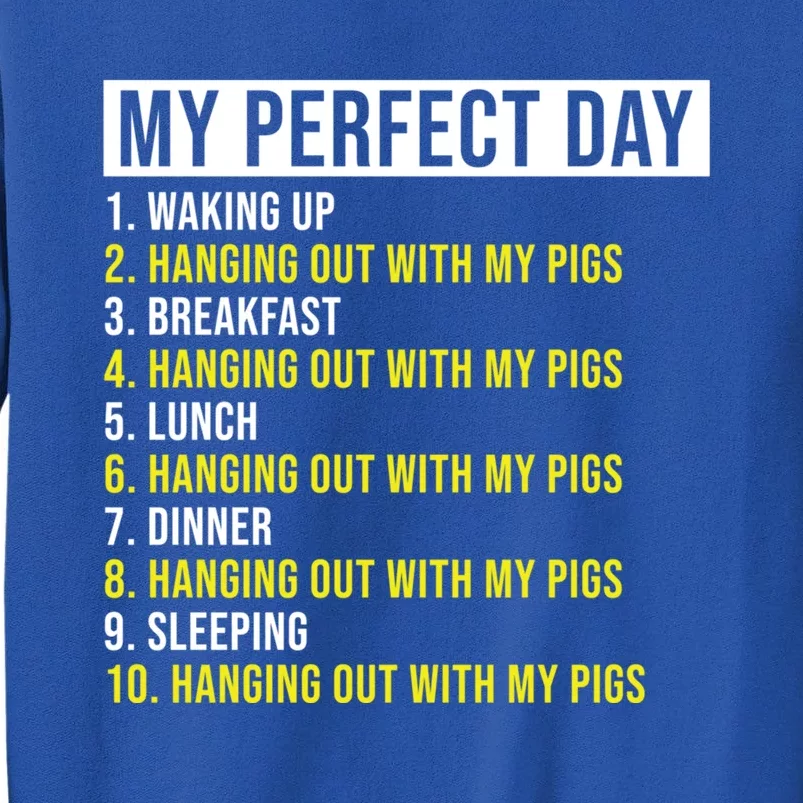 My Perfect Day Hanging Out With My Pigs Pig Cool Gift Tall Sweatshirt