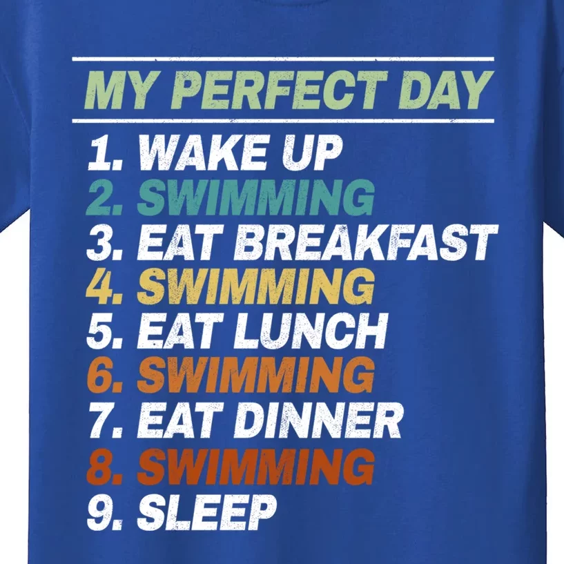 My Perfect Day Swim Athlete Swimmer Swimming Gift Kids T-Shirt