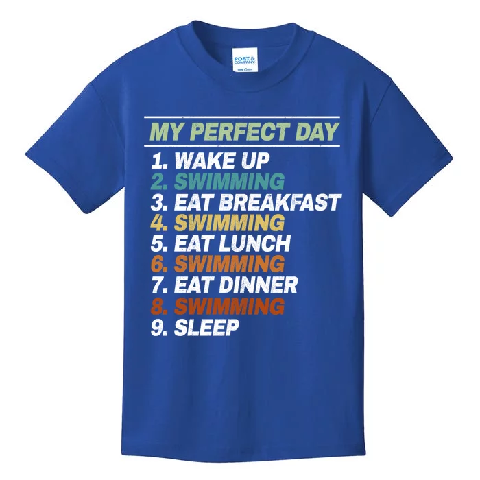 My Perfect Day Swim Athlete Swimmer Swimming Gift Kids T-Shirt