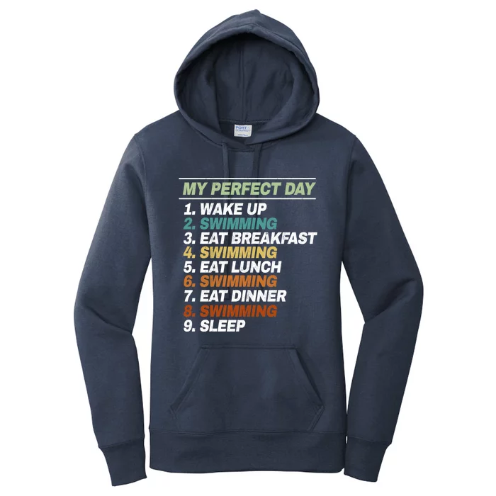 My Perfect Day Swim Athlete Swimmer Swimming Gift Women's Pullover Hoodie