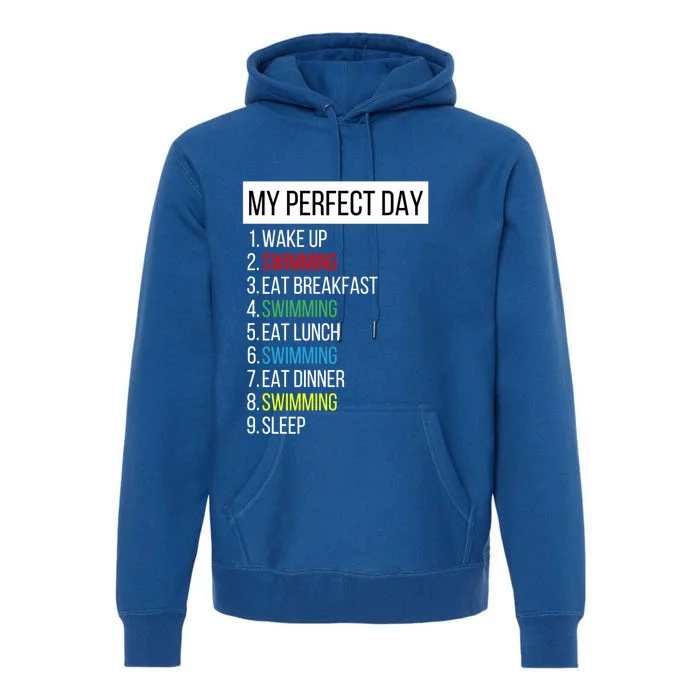 My Perfect Day Swimming Gift Premium Hoodie