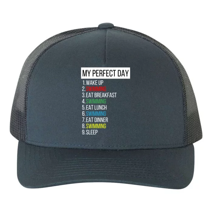 My Perfect Day Swimming Gift Yupoong Adult 5-Panel Trucker Hat