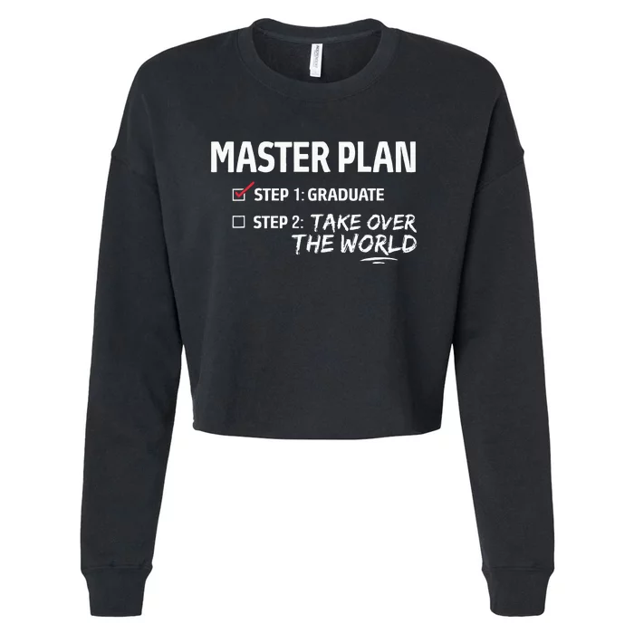 Master Plan Degree Academic Diploma Graduation Mba Graduate Cropped Pullover Crew