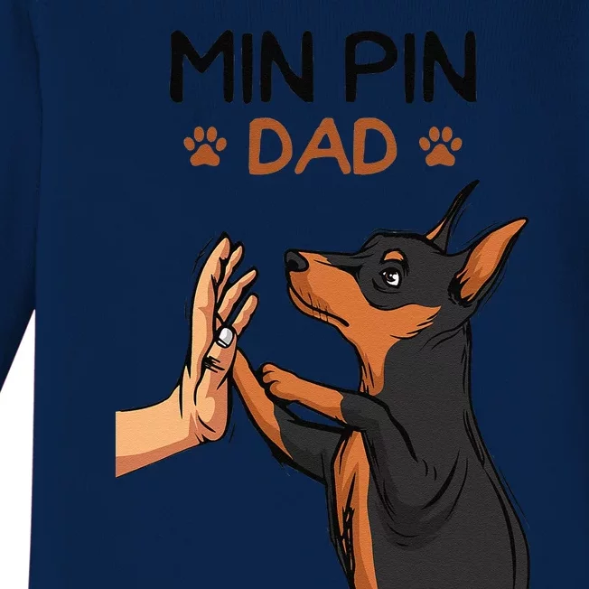 Min Pin Dad Miniature Pinscher Dog Father Father´s Day Baby Long Sleeve Bodysuit