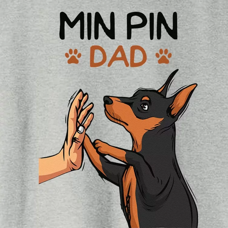 Min Pin Dad Miniature Pinscher Dog Father Father´s Day Women's Crop Top Tee