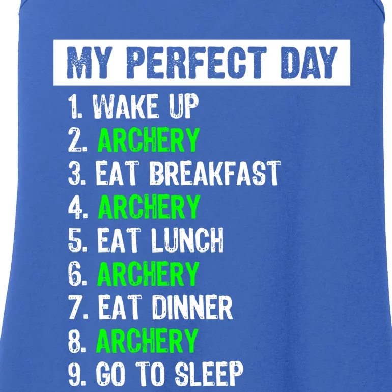 My Perfect Day Funny Archery Gift Ladies Essential Tank