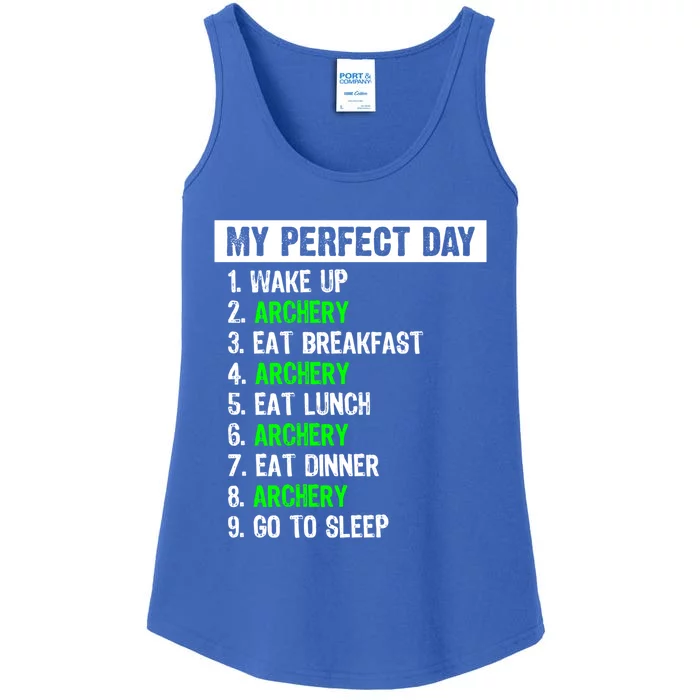 My Perfect Day Funny Archery Gift Ladies Essential Tank