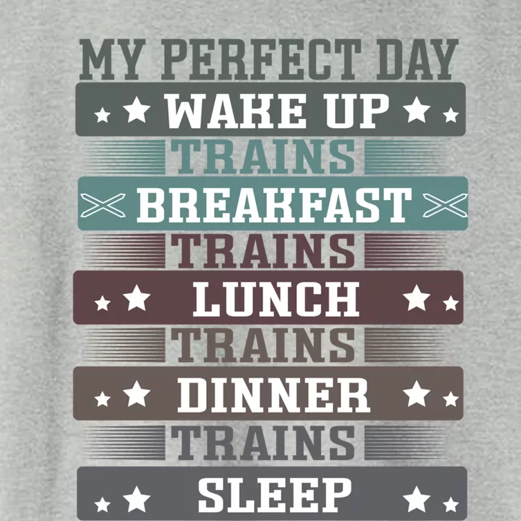 'My Perfect Day' Trains Gift Funny Locomotive Train Lover Meaningful Gift Women's Crop Top Tee