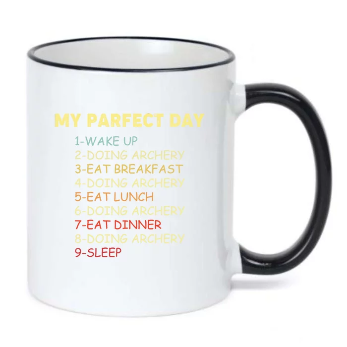 My Perfect Day Start With Archery Funny Gift For Archer Gift Black Color Changing Mug