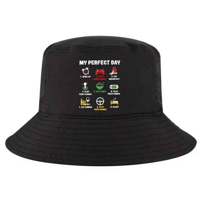 My Perfect Day Gamer Cool Gamer Video Game Cool Comfort Performance Bucket Hat