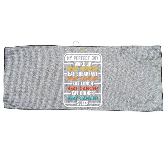 My Perfect Day Beat Cancer Gift Large Microfiber Waffle Golf Towel