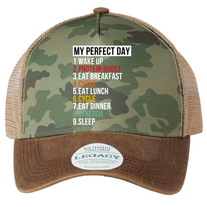 My Perfect Day For Bike Lover And Cyclist Funny Gift Legacy Tie Dye Trucker Hat