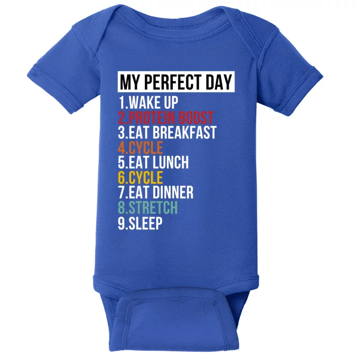 My Perfect Day For Bike Lover And Cyclist Funny Gift Baby Bodysuit