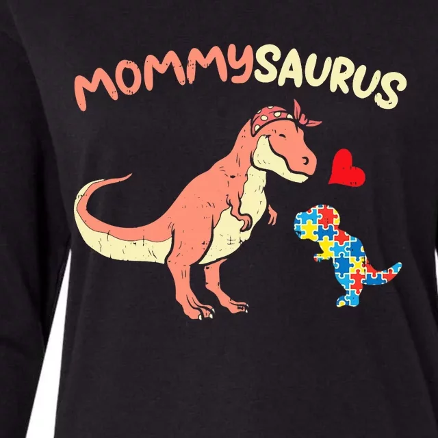 Mommysaurus Puzzle Dinosaur Autism Awareness Mom Mama Womens Cotton Relaxed Long Sleeve T-Shirt