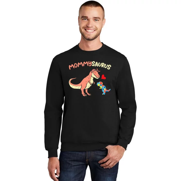 Mommysaurus Puzzle Dinosaur Autism Awareness Mom Mama Sweatshirt