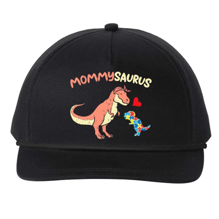 Mommysaurus Puzzle Dinosaur Autism Awareness Mom Mama Snapback Five-Panel Rope Hat