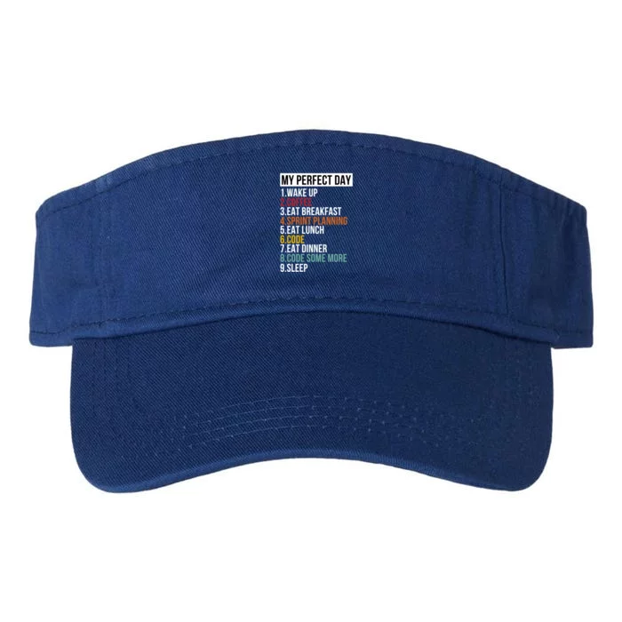 My Perfect Day For Coders And Programmers Gift Valucap Bio-Washed Visor