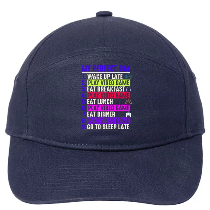 My Perfect Day Gamer Gift 7-Panel Snapback Hat