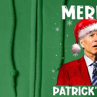 Merry Patricks Day Christmas Joe Biden Santa Hat Full Zip Hoodie