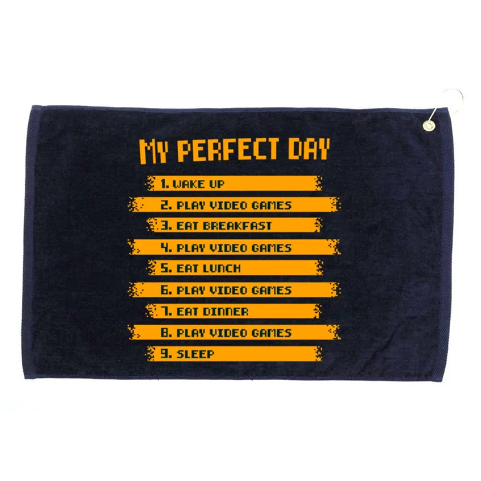 My Perfect Day Play Video Games Gift Grommeted Golf Towel