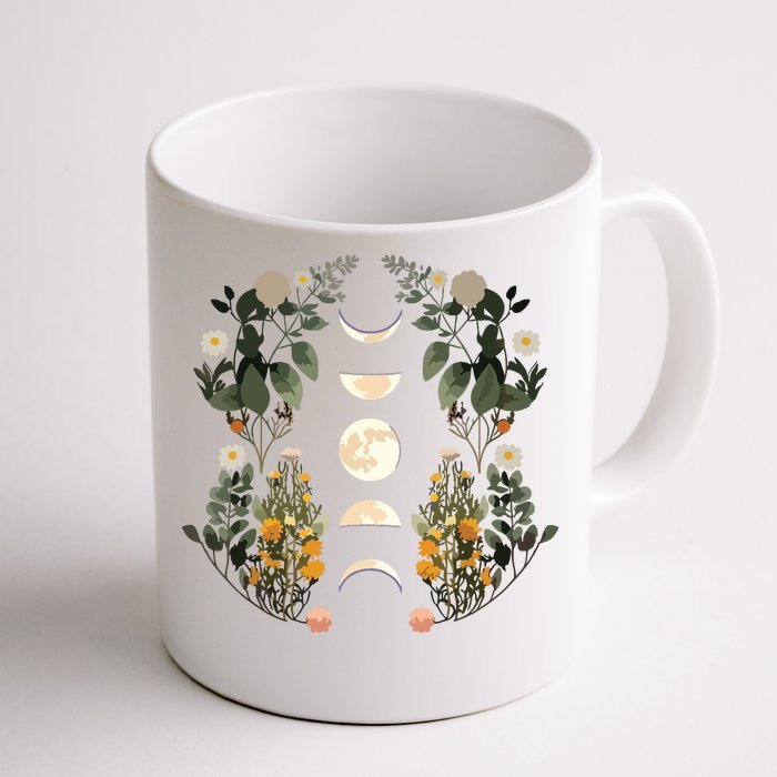 Moon Phases Dark Academia Flowers Moon Phases Front & Back Coffee Mug