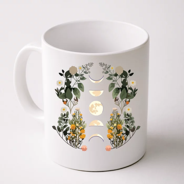 Moon Phases Dark Academia Flowers Moon Phases Front & Back Coffee Mug