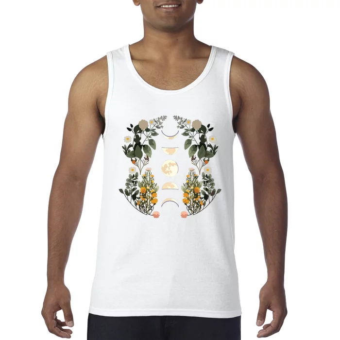 Moon Phases Dark Academia Flowers Moon Phases Tank Top