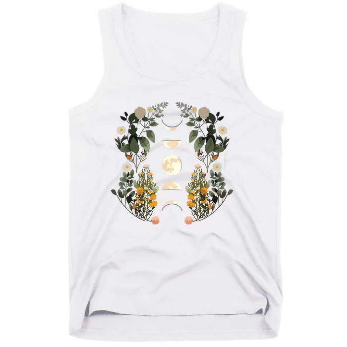 Moon Phases Dark Academia Flowers Moon Phases Tank Top