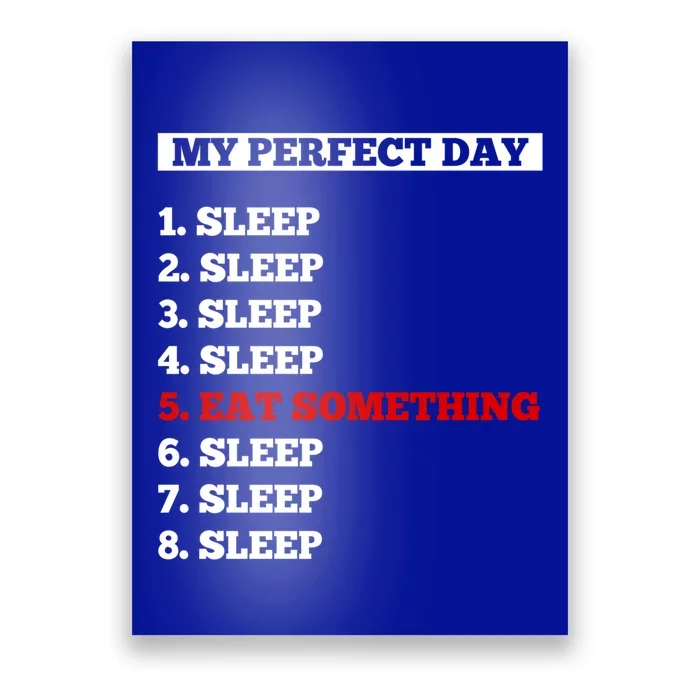 My Perfect Day Sleep And Eat Something Cool Gift Poster