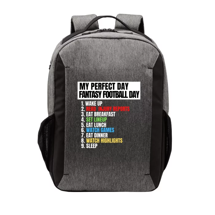 My Perfect Day Fantasy Football, Funny Fantasy Football Vector Backpack