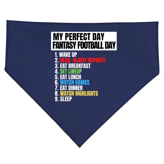 My Perfect Day Fantasy Football, Funny Fantasy Football USA-Made Doggie Bandana