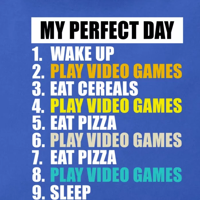 My Perfect Day Play Video Games Eat Pizza Cool Gamer Gaming Gift Zip Tote Bag