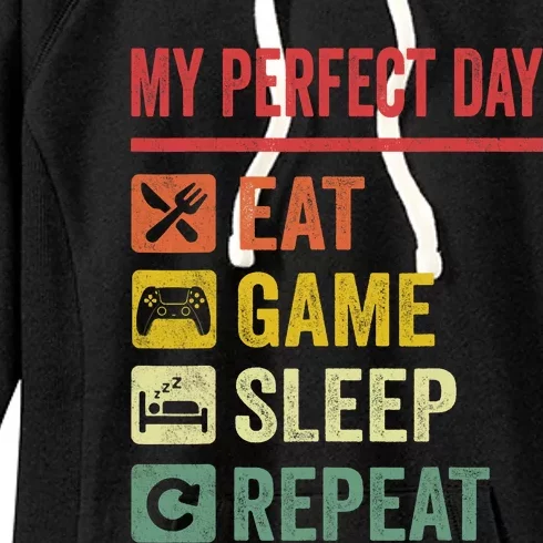 My Perfect Day Video Games Funny Cool Gamer Tee Gift Women's Fleece Hoodie