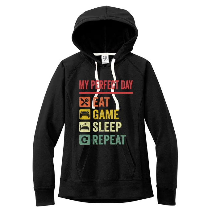 My Perfect Day Video Games Funny Cool Gamer Tee Gift Women's Fleece Hoodie