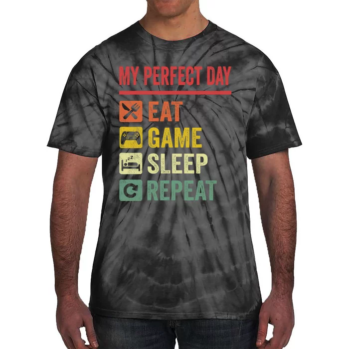 My Perfect Day Video Games Funny Cool Gamer Tee Gift Tie-Dye T-Shirt