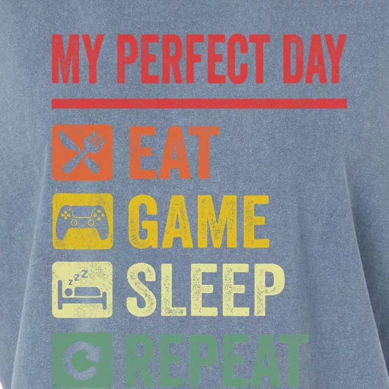 My Perfect Day Video Games Funny Cool Gamer Tee Gift Garment-Dyed Women's Muscle Tee