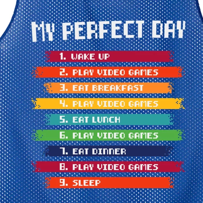 My Perfect Day Play Video Games Gift Mesh Reversible Basketball Jersey Tank