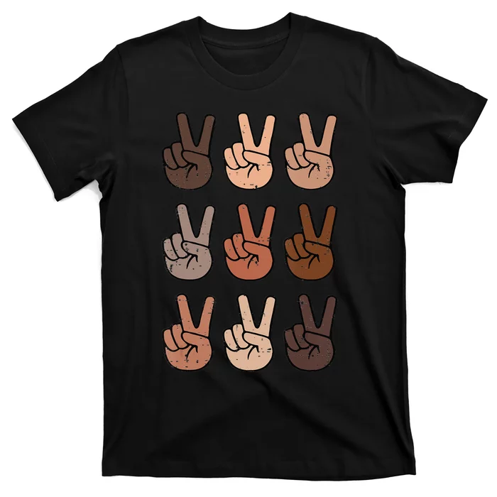 Melanin Peace Diversity Beauty Has No Skin Tone Black Pride T-Shirt