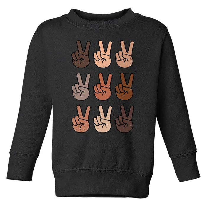 Melanin Peace Diversity Beauty Has No Skin Tone Black Pride Toddler Sweatshirt