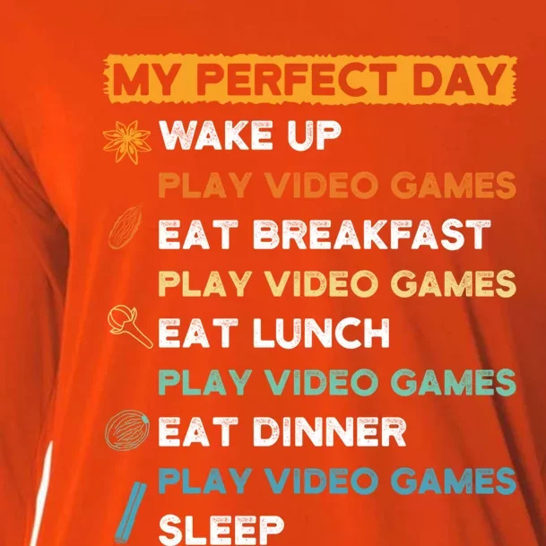 My Perfect Day Video Games For Gamers Gift Cooling Performance Long Sleeve Crew